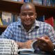 Kiese Laymon at a book signing in Coral Gables, Fla.