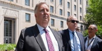 James Trusty, left, and John Rowley leave the Department of Justice