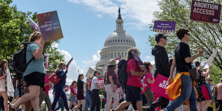 Demonstrators rally in support of abortion rights in Washington, D.C.