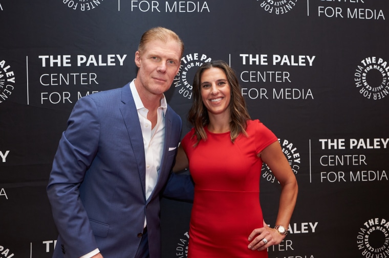 Alexi Lalas and Carli Lloyd at an event earlier this week at The Paley Center for Media in New York City.